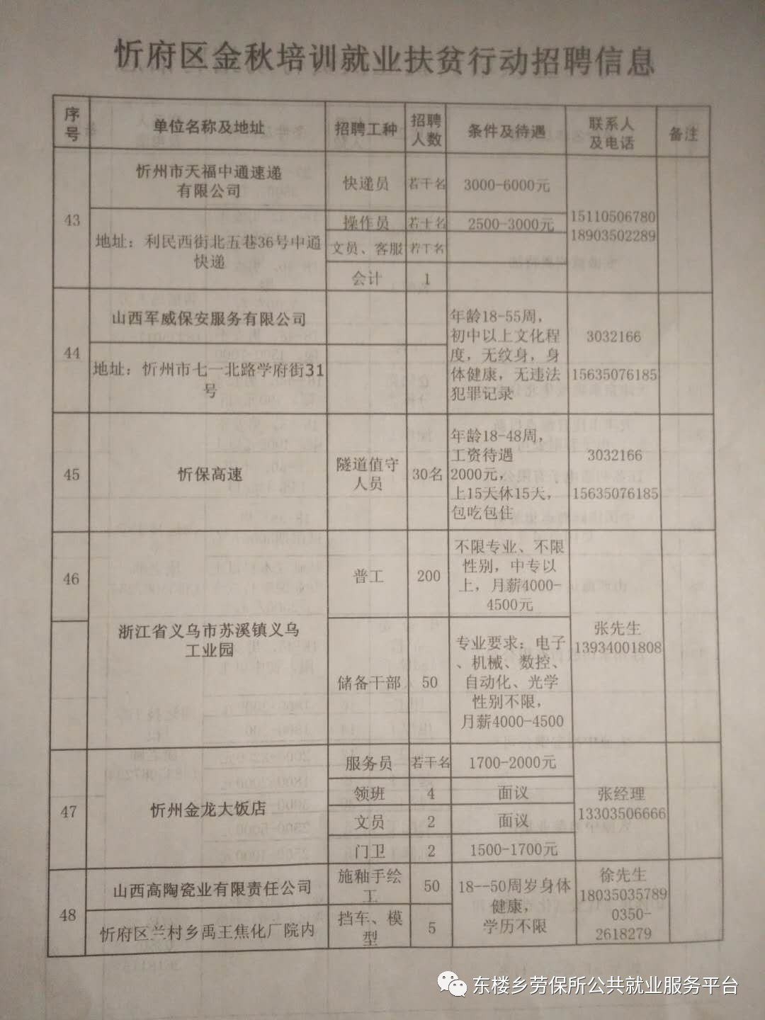 忻府区最新招聘信息概览