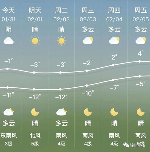 锦州最新天气预报